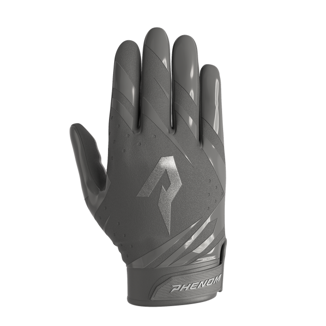 Phenom Elite Vapor-Stick youth football gloves — Grey team color