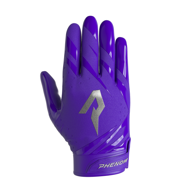 Phenom Elite Vapor-Stick youth football gloves — Purple team color
