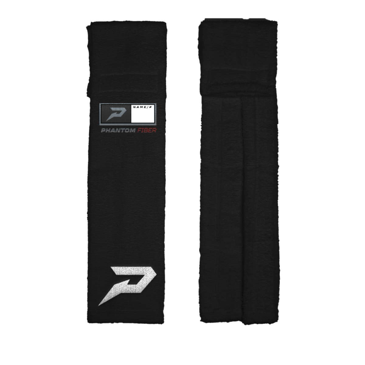 Black 'Phantom Fiber' Extra Long QB Towel by Phenom Elite