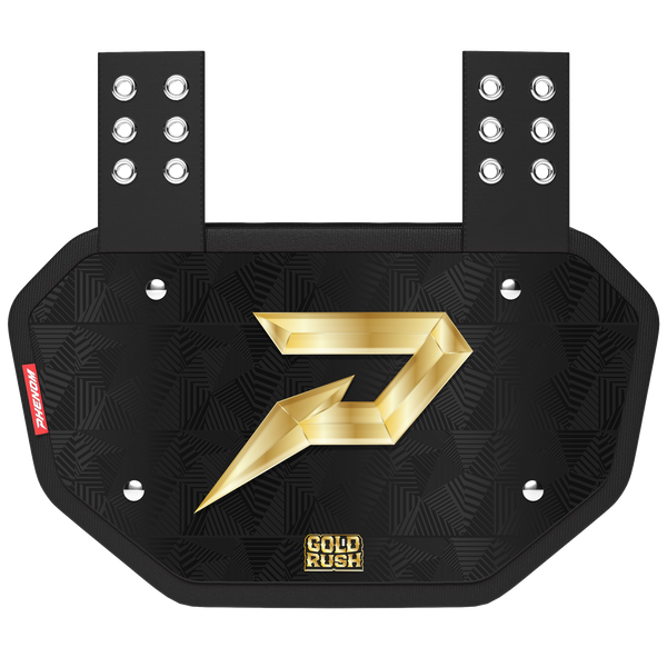 Phenom Elite Football Back Plate - Gold Rush Black