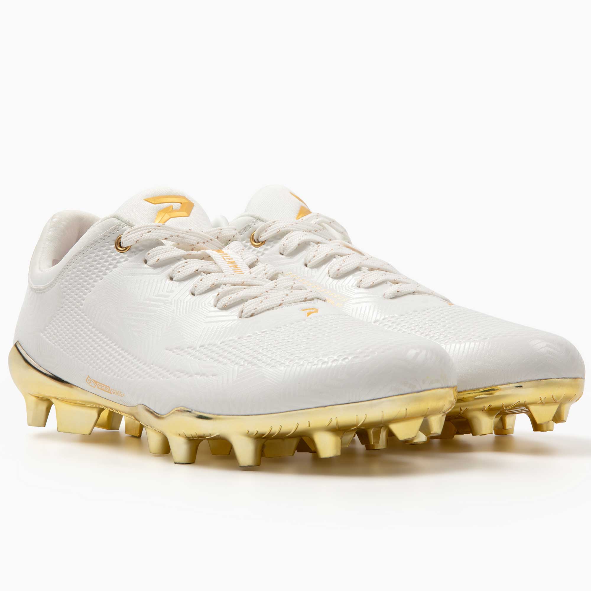Quantum Carbon Gold Rush White & Gold Football Cleats | Phenom