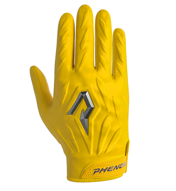 Phenom Elite Quantum Fierce yellow adult padded football gloves