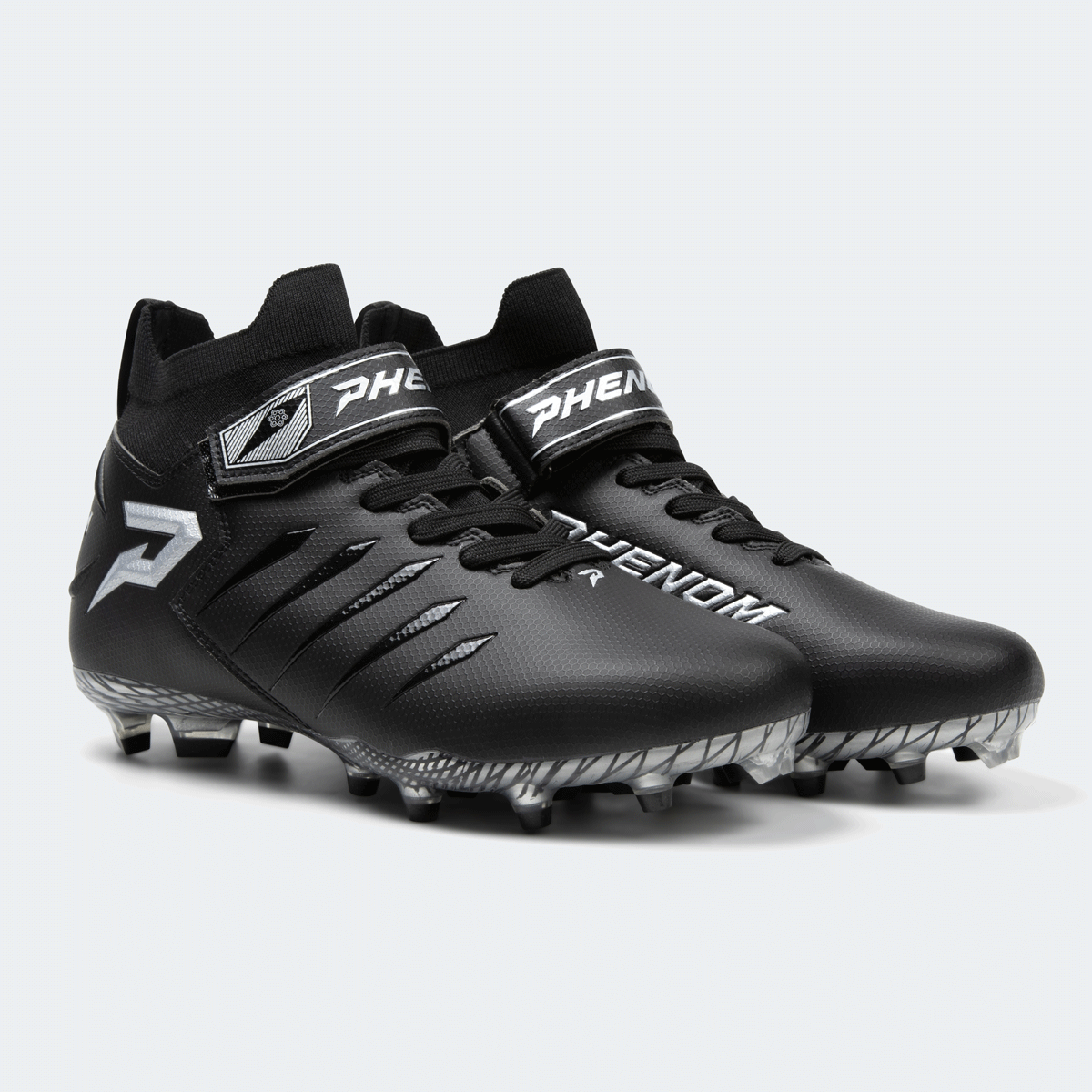 black and silver football cleats