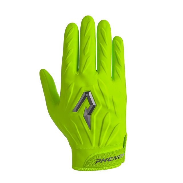 Phenom Elite Quantum Fierce slime green adult padded football gloves