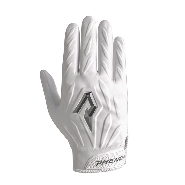 Phenom Elite Quantum Fierce white adult padded football gloves