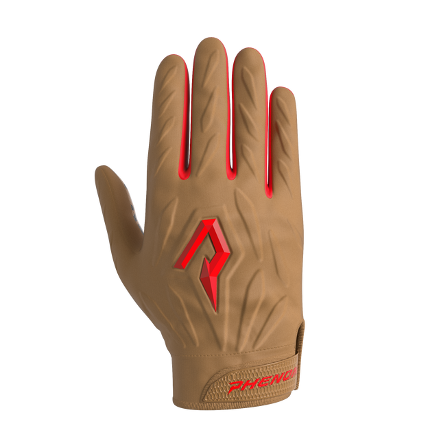 Phenom Elite Quantum Fierce Youth & Adult Padded Football Gloves - Dune Leopard