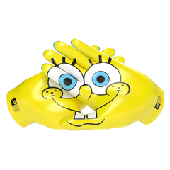 Phenom Elite SpongeBob SquarePants Vapor-Stick football gloves — yellow Bikini Bottom licensed Nickelodeon gloves, palm view showing silicone Vapor-Stick grip