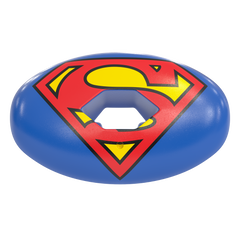 Phenom Elite x DC Comics Superman Hexa-Flow football mouthguard — licensed royal blue Superman design with shield logo