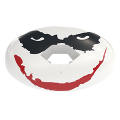 Phenom Elite x DC Comics The Joker Hexa-Flow football mouthguard — licensed purple and green Joker design with attached strap