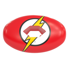 Phenom Elite x DC Comics The Flash Hexa-Flow football mouthguard — licensed red Flash design with lightning bolt