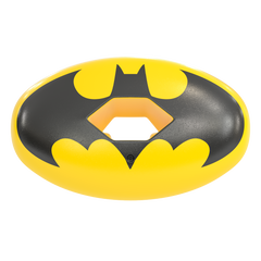 Phenom Elite x DC Comics The Batman yellow Hexa-Flow football mouthguard — licensed Batman design with Bat logo