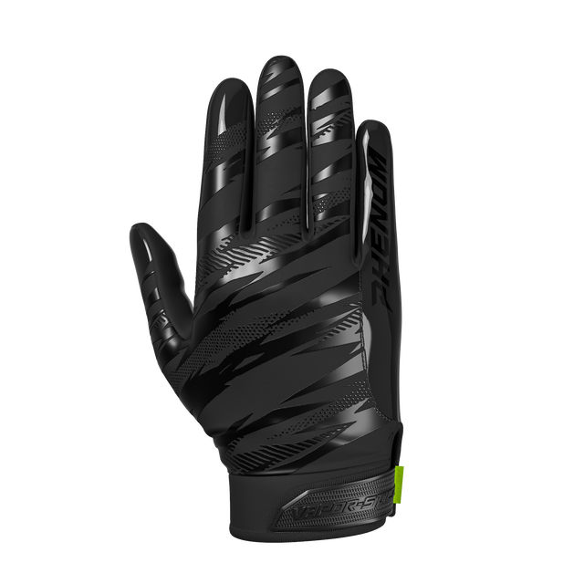 Phenom Elite VPS4 Pro Label adult football gloves — Black team color with Battle Torn monochrome design