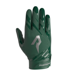 Phenom Elite Vapor-Stick adult football gloves — Dark Green team color