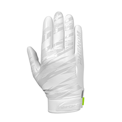 Phenom Elite VPS4 Pro Label adult football gloves — White team color with Battle Torn monochrome design