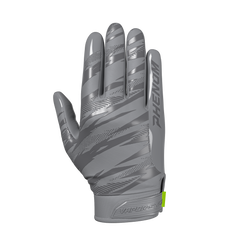 Phenom Elite VPS4 Pro Label adult football gloves — Grey team color with Battle Torn monochrome design