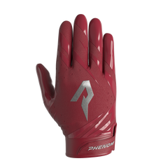 Phenom Elite Vapor-Stick adult football gloves — Maroon team color