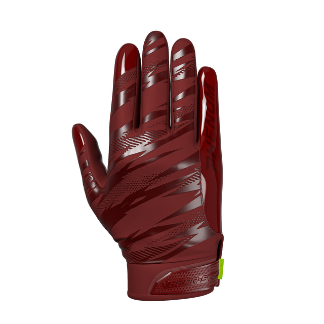 Phenom Elite VPS4 Pro Label adult football gloves — Maroon team color with Battle Torn monochrome design