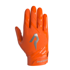 Phenom Elite Vapor-Stick youth football gloves — Orange team color