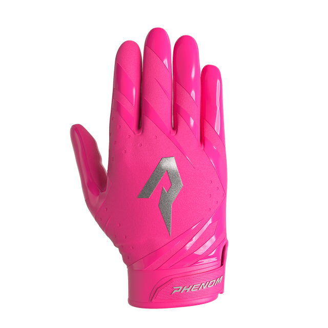 Phenom Elite Vapor-Stick adult football gloves — Pink team color