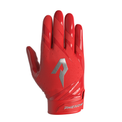 Phenom Elite Vapor-Stick adult football gloves — Red team color
