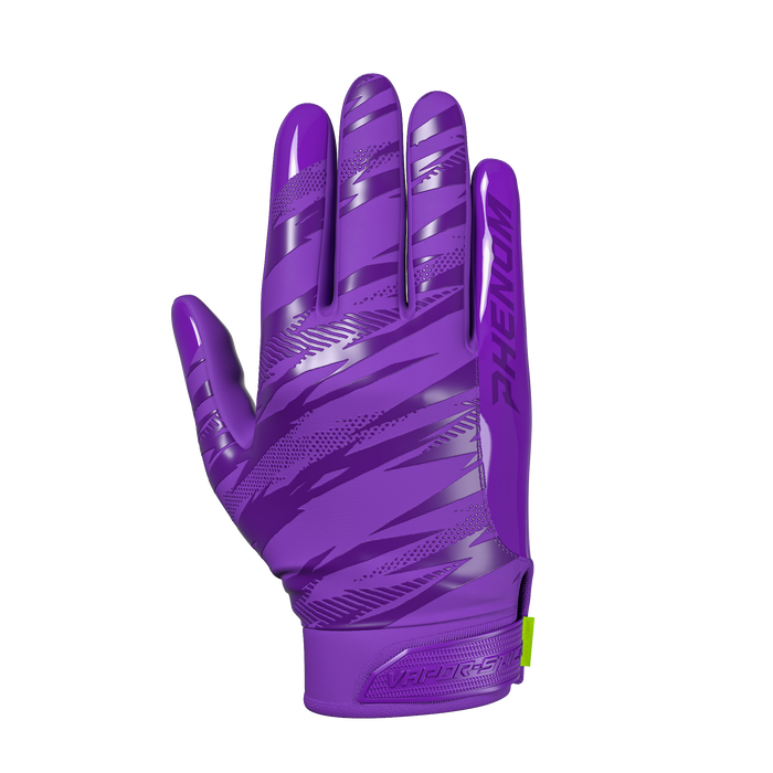Purple and black football gloves shop