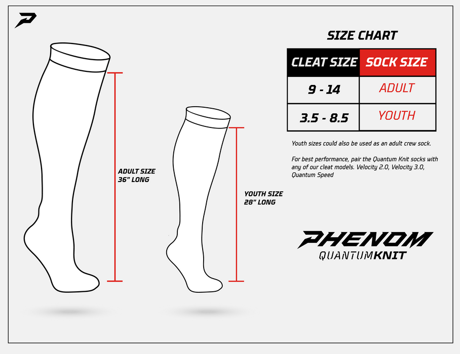 Phenom Elite 'Quantum Knit' Extra Long Padded Scrunch Socks - Team Colors