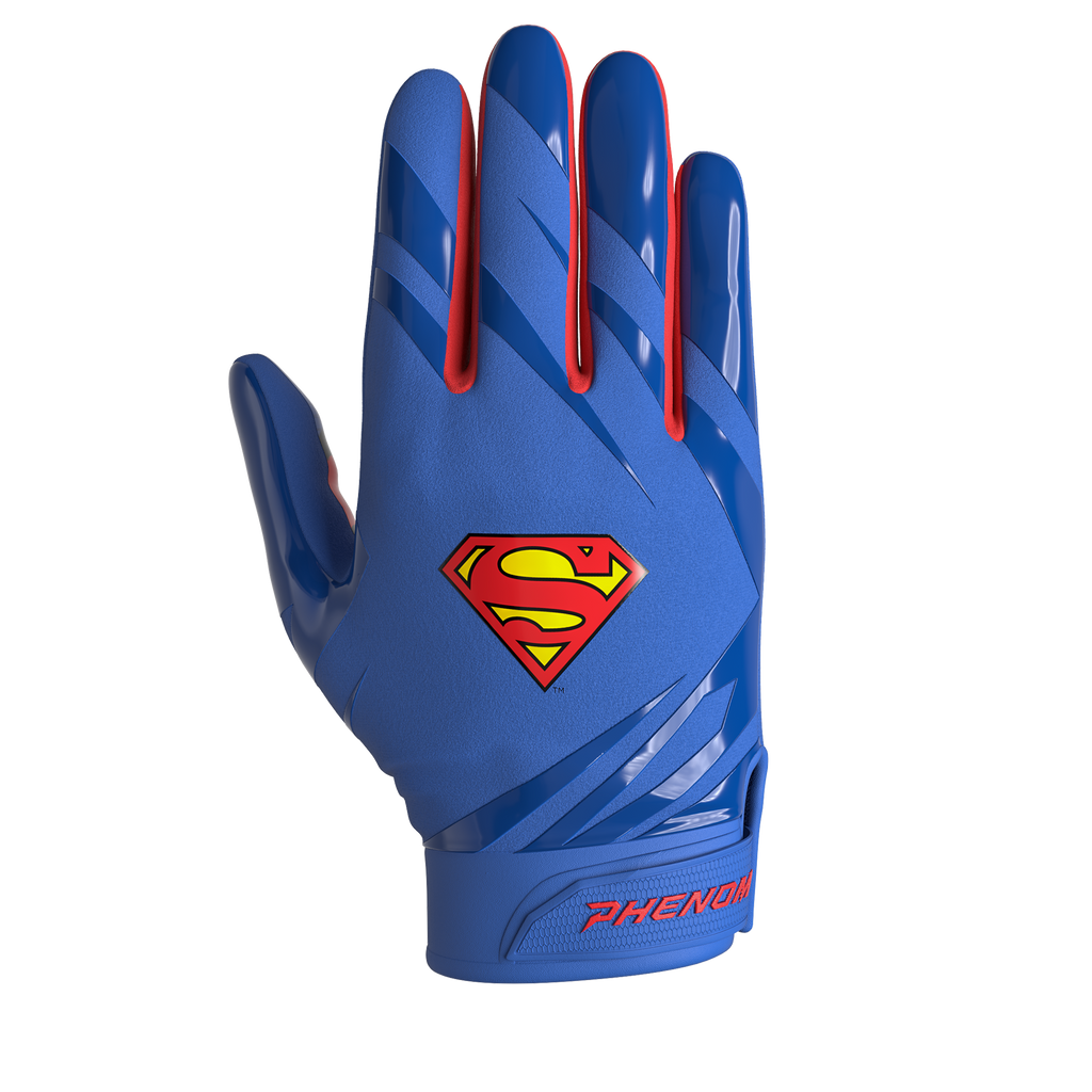 Blue and yellow football gloves sales