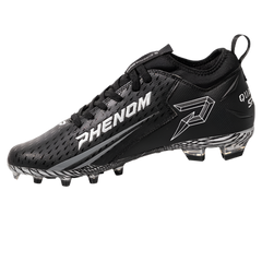 Phenom Elite Quantum Speed 2.0 black football cleat — detail view