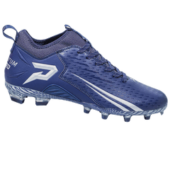 Phenom Elite Quantum Speed 2.0 navy football cleat — low-cut speed cleat, side view