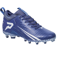 Phenom Elite Quantum Speed 2.0 navy football cleat — outsole and SprintSense TPU traction plate detail