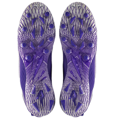 Phenom Elite Quantum Speed 2.0 purple football cleat — detail view