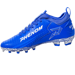 Phenom Elite Quantum Speed 2.0 royal blue football cleat — detail view