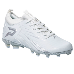 Phenom Elite Quantum Speed 2.0 white football cleat — outsole and SprintSense TPU traction plate detail