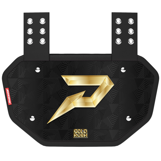 Phenom Elite Football Back Plate - Gold Rush Black