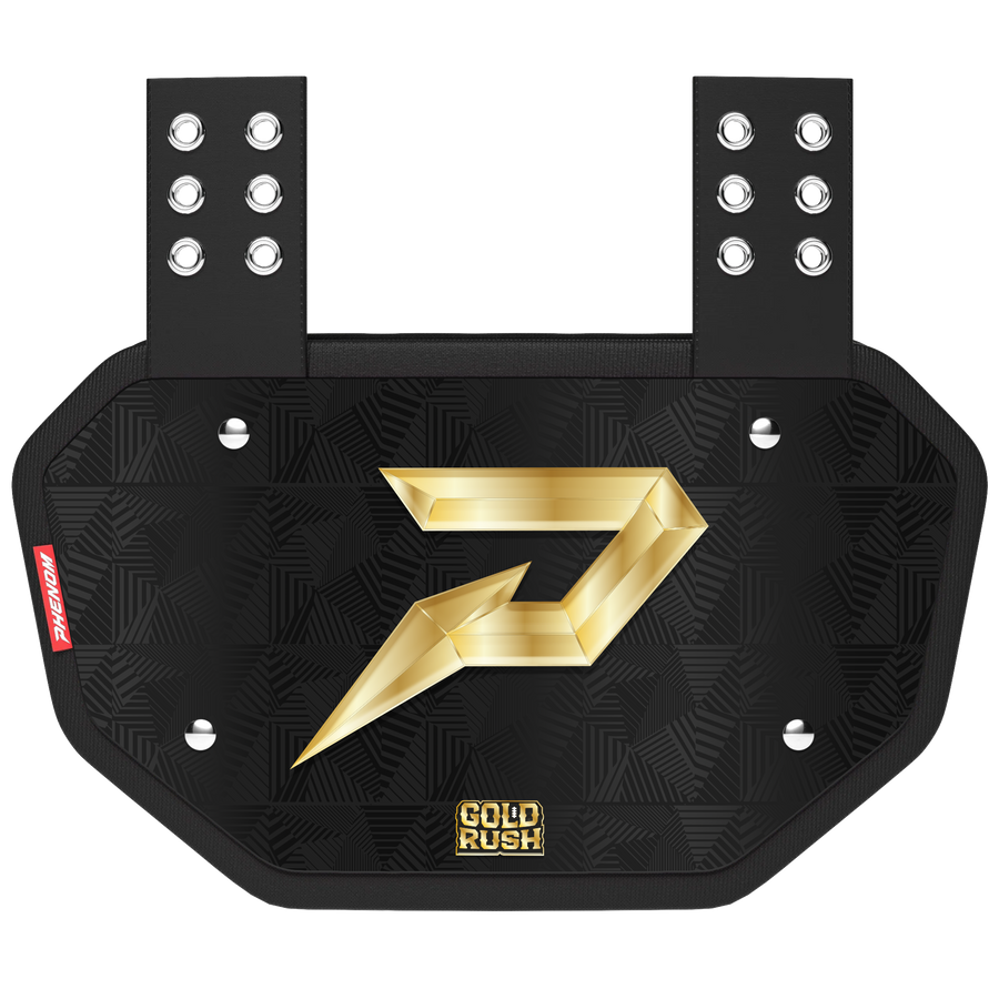 Phenom Elite Football Back Plate - Gold Rush Black