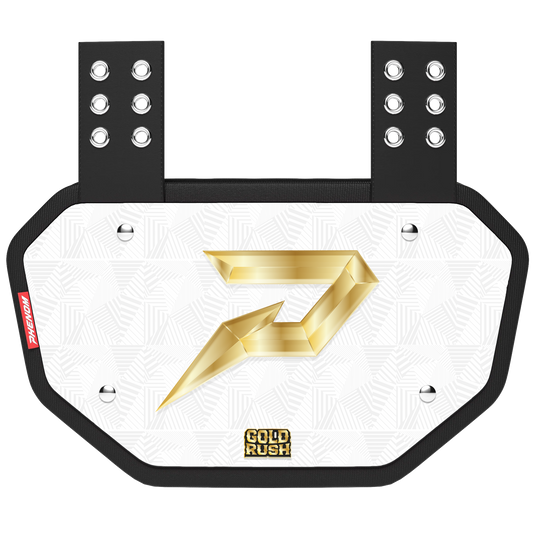 Phenom Elite Football Back Plate - Gold Rush White
