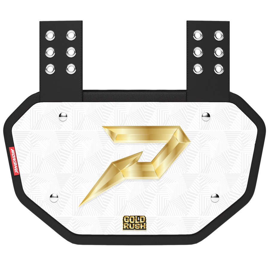 Phenom Elite Football Back Plate - Gold Rush White