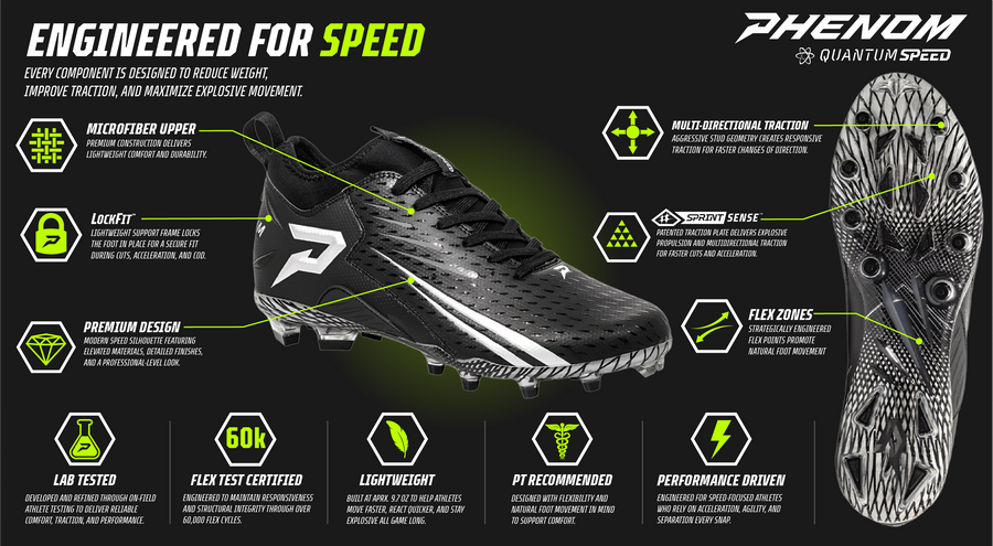 Phenom Elite Quantum Speed 2.0 Football Cleats - Team Colors