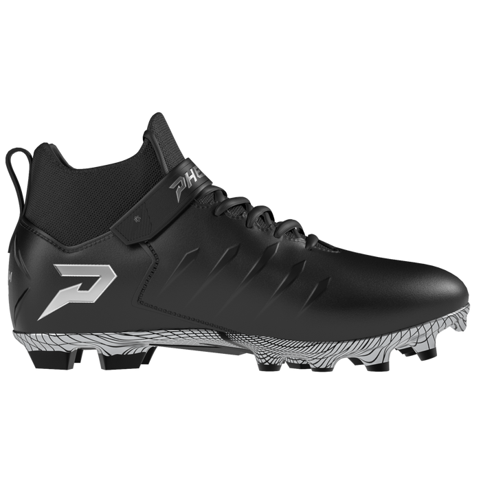 Quantum Force Mid Skill Football Cleats Team Colors White or Black Phenom Elite Brand