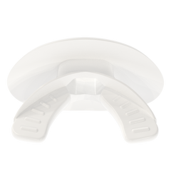 Phenom Elite Hexa-Flow White football mouthguard — alternate view of solid white ready-to-wear design