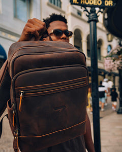 Phenom Elite Heritage Leather Backpack - Coffee