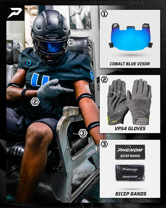 Phenom Elite Grey Football Gloves - VPS4 - Pro Label Edition