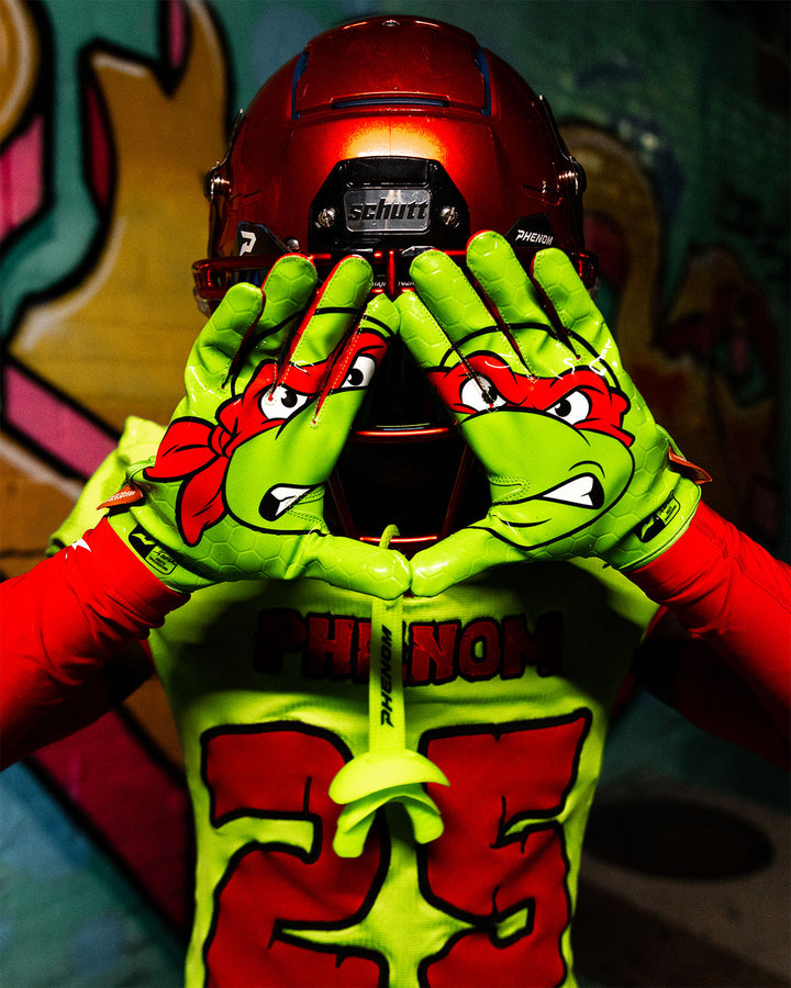 Ninja Turtles: Raphael Football Gloves – VPS5 by Phenom Elite