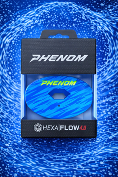 Phenom Elite Hexa-Flow Dini football mouthguard — lifestyle product shot of royal blue Bluedini colorway