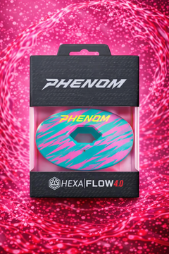 Phenom Elite Hexa-Flow Sharkle football mouthguard — lifestyle product shot of teal Sharkleberry colorway