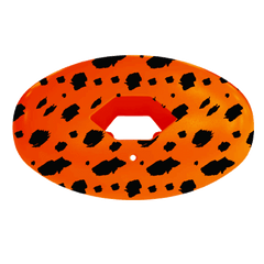 Phenom Elite Hexa-Flow Cheetah football mouthguard — orange and black cheetah animal print design