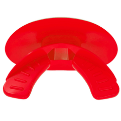 Phenom Elite Hexa-Flow Cherry football mouthguard — alternate view of red ready-to-wear design