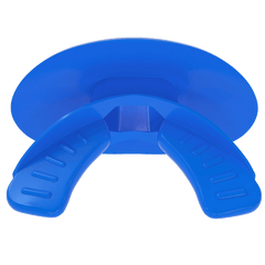 Phenom Elite Hexa-Flow Dini football mouthguard — alternate view of royal blue ready-to-wear design