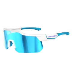 Phenom Focus Performance Sunglasses in Frostbite - blue and purple wraparound sport sunglasses, front view