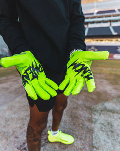 Phenom Elite x Rick and Morty VPS1 Vapor-Stick football gloves — product detail with Rick and Morty backhand artwork
